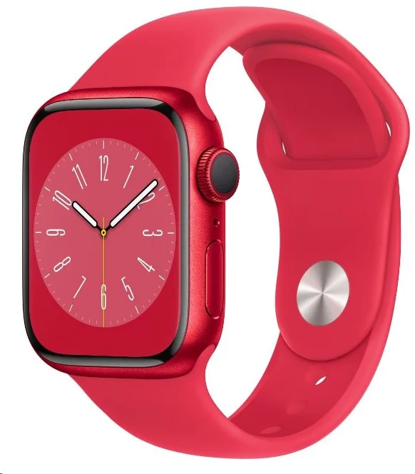 Apple Watch Series 8 GPS 41mm (PRODUCT)RED Hliníkové puzdro s (PRODUCT)RED športovým remienkom - Bežné (mnp73cs/a)