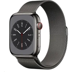 Apple Watch Series 8 GPS + Cellular 45mm Graphite Stainless Steel Case with Graphite Milanese Loop (MNKX3CS/A)