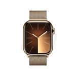 Apple Watch Series 9 41 mm Cellular Gold z nehrdzavejúcej ocele so zlatým milánskym napínačom