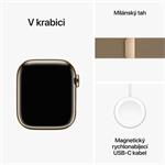 Apple Watch Series 9 41 mm Cellular Gold z nehrdzavejúcej ocele so zlatým milánskym napínačom