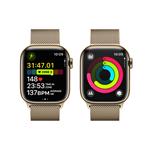 Apple Watch Series 9 41 mm Cellular Gold z nehrdzavejúcej ocele so zlatým milánskym napínačom