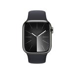 Apple Watch Series 9 41 mm Cellular Grafitovo sivá nehrdzavejúca oceľ s tmavým atramentovým športovým remienkom - S/M