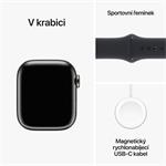 Apple Watch Series 9 41 mm Cellular Grafitovo sivá nehrdzavejúca oceľ s tmavým atramentovým športovým remienkom - S/M