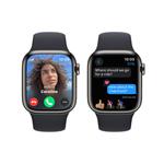 Apple Watch Series 9 41 mm Cellular Graphite Grey z nehrdzavejúcej ocele s tmavým atramentovým športovým remienkom - M/L
