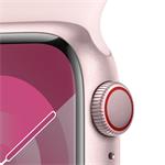 Apple Watch Series 9 41 mm Cellular Pink Aluminium so svetloružovým športovým remienkom - S/M