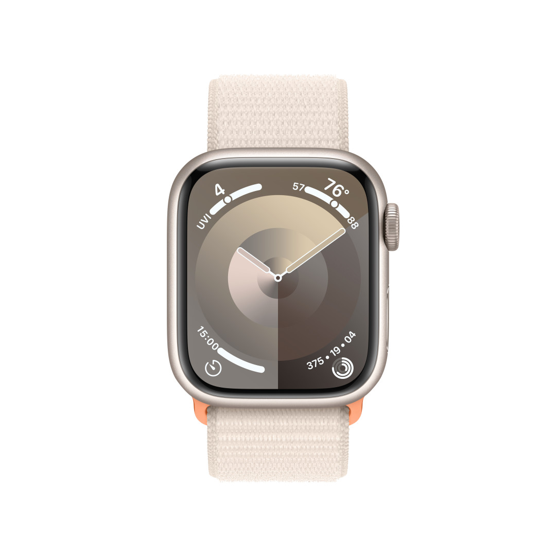 Apple Watch Series 9 41 mm Cellular Star White Aluminium s bielym športovým remienkom Star
