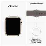 Apple Watch Series 9 41 mm Cellular z nehrdzavejúcej ocele so zlatým športovým remienkom - M/L
