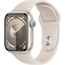 Apple Watch Series 9 41 mm Star White Aluminium s bielym športovým remienkom - M/L