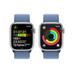 Apple Watch Series 9 41 mm strieborné hliníkové s ľadovo modrým športovým remienkom