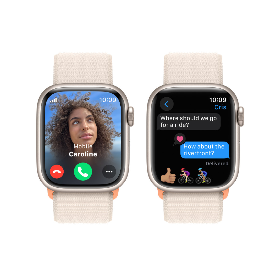 Apple Watch Series 9 41mm Cellular Hvězdně bílý hliník s hvězdně bílým provlékacím sportovním řemínkem