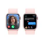 Apple Watch Series 9 41mm Cellular Růžový hliník se světle růžovým provlékacím sportovním řemínkem