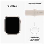Apple Watch Series 9 41mm Hvězdně bílý hliník s hvězdně bílým sportovním řemínkem - S/M