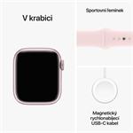 Apple Watch Series 9 41mm ružový hliník so svetloružovým športovým remienkom - S/M