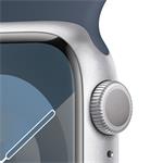 Apple Watch Series 9 41mm Stříbrný hliník s ledově modrým sportovním řemínkem - S/M