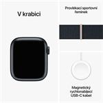 Apple Watch Series 9 41mm Temně inkoustový hliník s temně inkoustovým provlékacím sportovním řemínkem