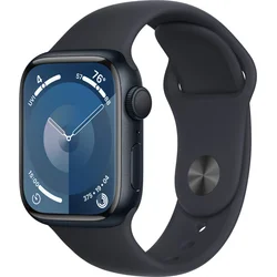 Apple Watch Series 9 41mm Temně inkoustový hliník s temně inkoustovým sportovním řemínkem - M/L