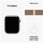 Apple Watch Series 9 45 mm Cellular Gold z nehrdzavejúcej ocele so zlatým milánskym napínačom