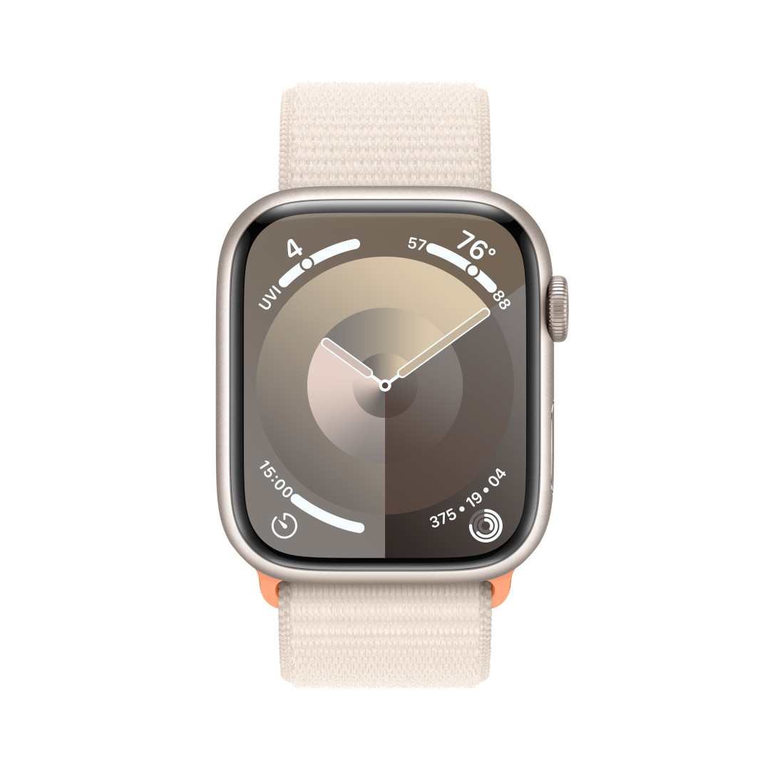 Apple Watch Series 9 45 mm Cellular Hviezdne biely hliník s hviezdne bielym športovým remienkom