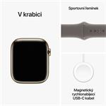 Apple Watch Series 9 45 mm Cellular Zlaté z nehrdzavejúcej ocele s hlineno-sivým športovým remienkom - S/M