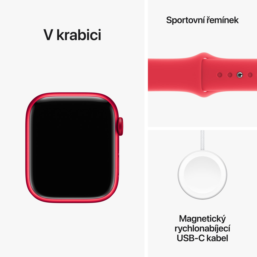 Apple Watch Series 9 45 mm PRODUCT(RED) Červený hliník s PRODUCT(RED) Športový remienok - M/L