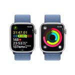 Apple Watch Series 9 45 mm strieborné hliníkové s ľadovo modrým športovým remienkom