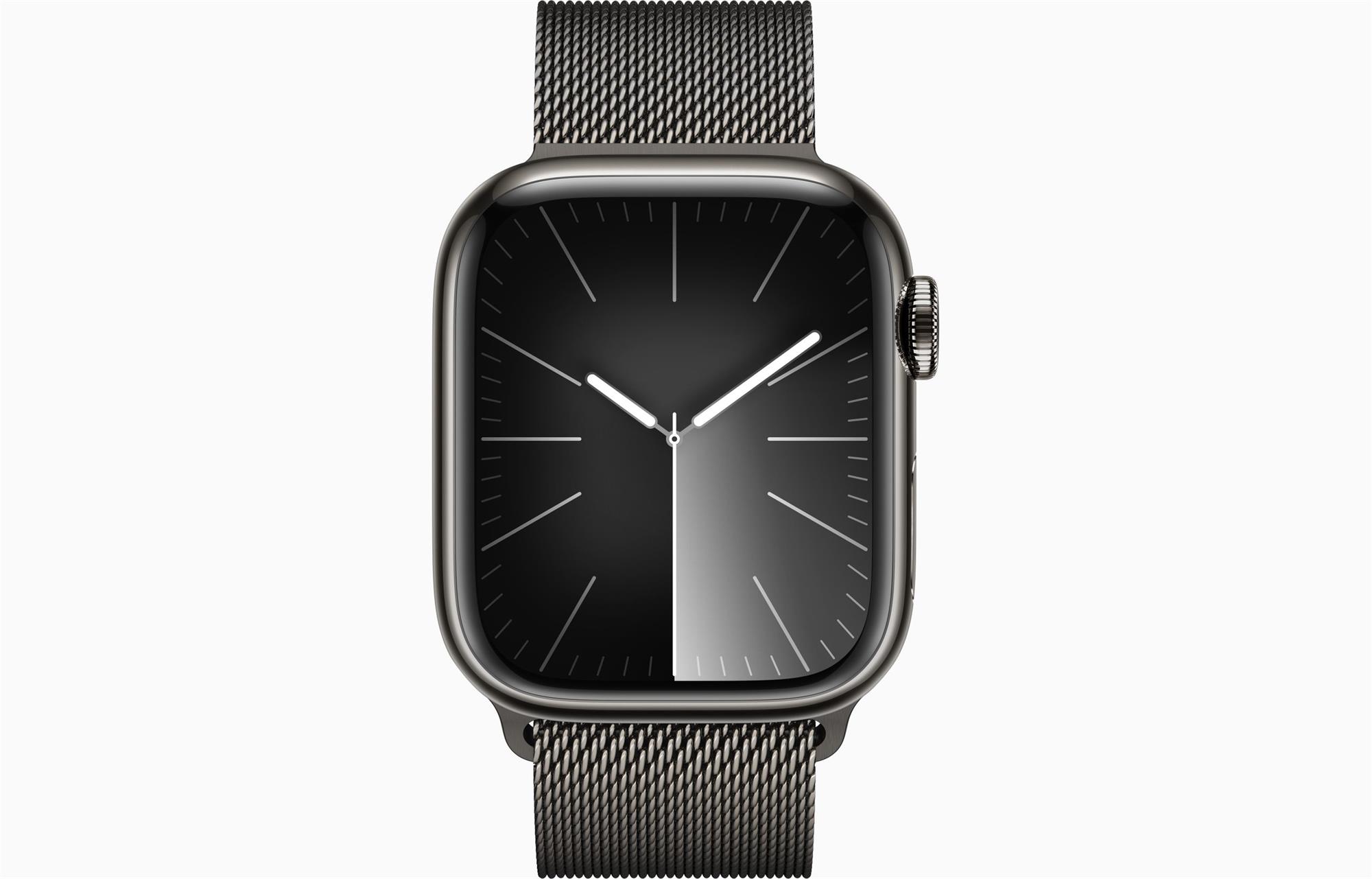 Apple Watch Series 9 45mm Cellular Grafitově šedý nerez s grafitově šedým milánským tahem