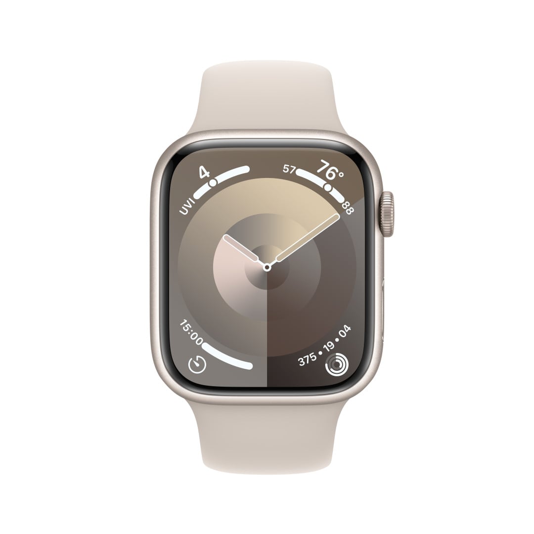 Apple Watch Series 9 45mm Cellular Hvězdně bílý hliník s hvězdně bílým sportovním řemínkem - M/L