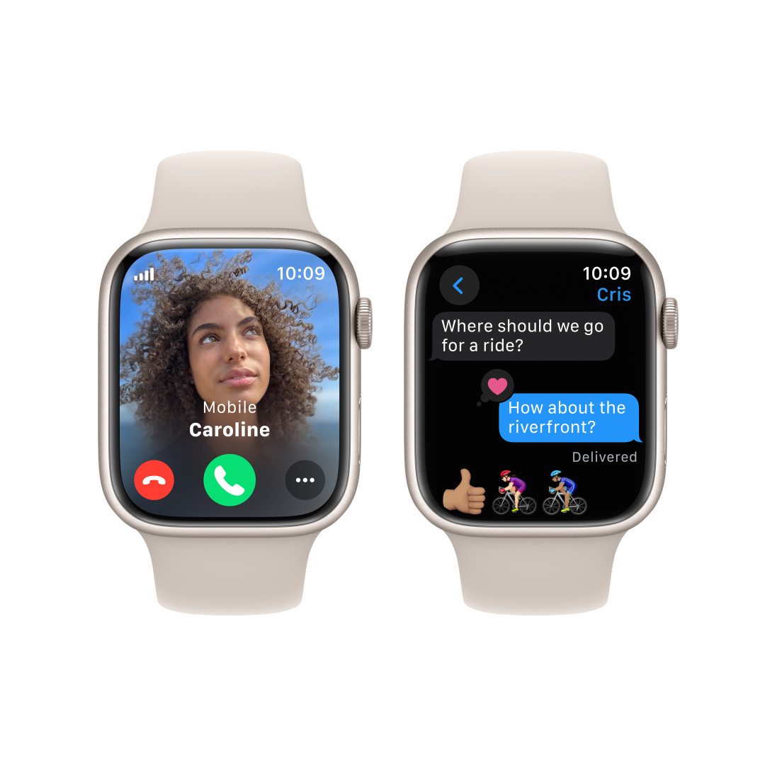 Apple Watch Series 9 45mm Cellular Hvězdně bílý hliník s hvězdně bílým sportovním řemínkem - M/L