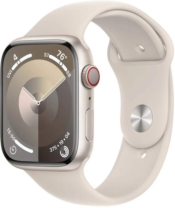 Apple Watch Series 9 45mm Cellular Hvězdně bílý hliník s hvězdně bílým sportovním řemínkem - M/L