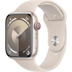 Apple Watch Series 9 45mm Cellular Hvězdně bílý hliník s hvězdně bílým sportovním řemínkem - M/L