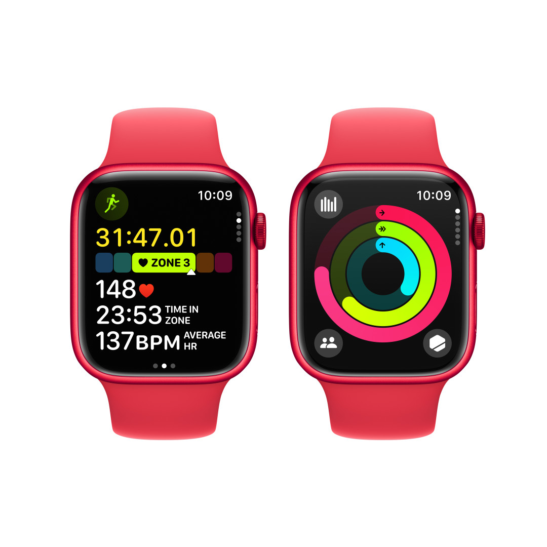 Apple Watch Series 9 45mm Cellular PRODUCT(RED) Červený hliník s PRODUCT(RED) sportovním řemínkem - M/L