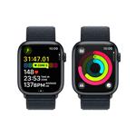 Apple Watch Series 9 45mm Temně inkoustový hliník s temně inkoustovým provlékacím sportovním řemínkem