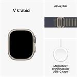 Apple Watch Ultra 2 49mm titanové pouzdro s modrým alpským tahem - Small
