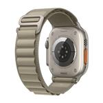 Apple Watch Ultra 2 49mm titanové pouzdro s olivovým alpským tahem - Large