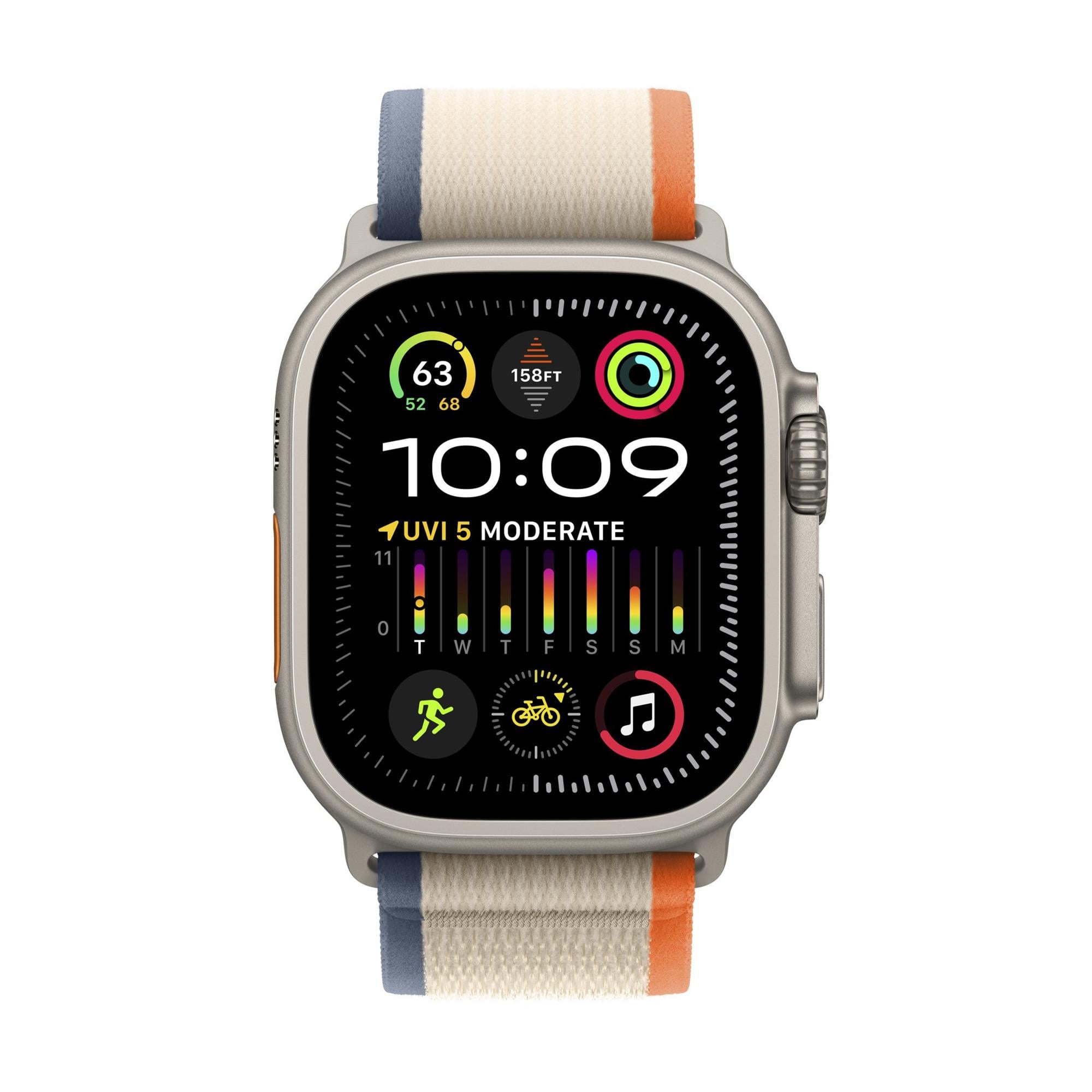 Apple Watch Ultra 2 49mm titanové pouzdro s oranžovo-béžovým trailovým tahem - M/L