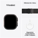 Apple Watch Ultra 2 GPS + Cellular 49 mm čierne titánové puzdro s čiernou titánovou milánskou slučkou - L (MX5V3CS/A)