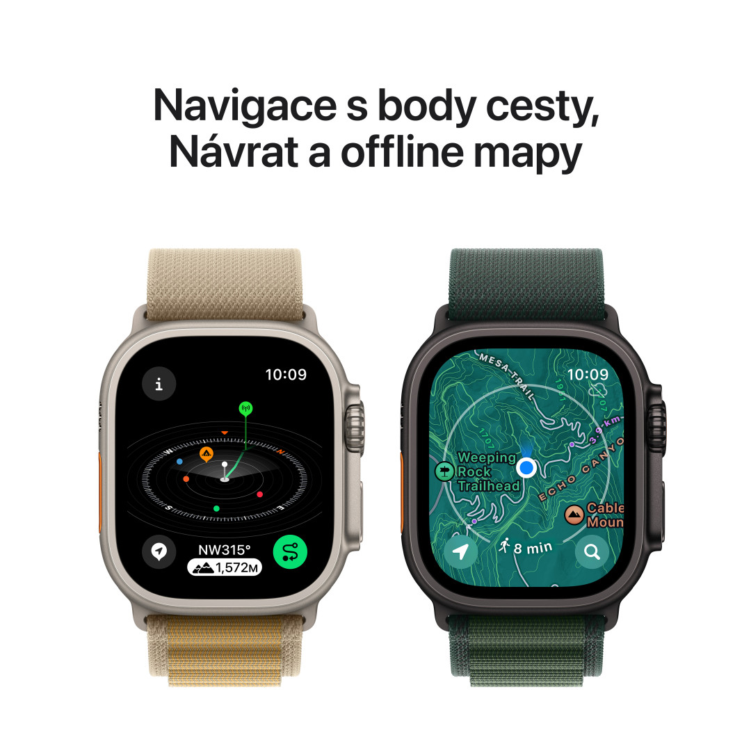 Apple Watch Ultra 2 GPS + Cellular 49 mm čierne titánové puzdro s čiernou titánovou milánskou slučkou - S (MX4W3CS/A)