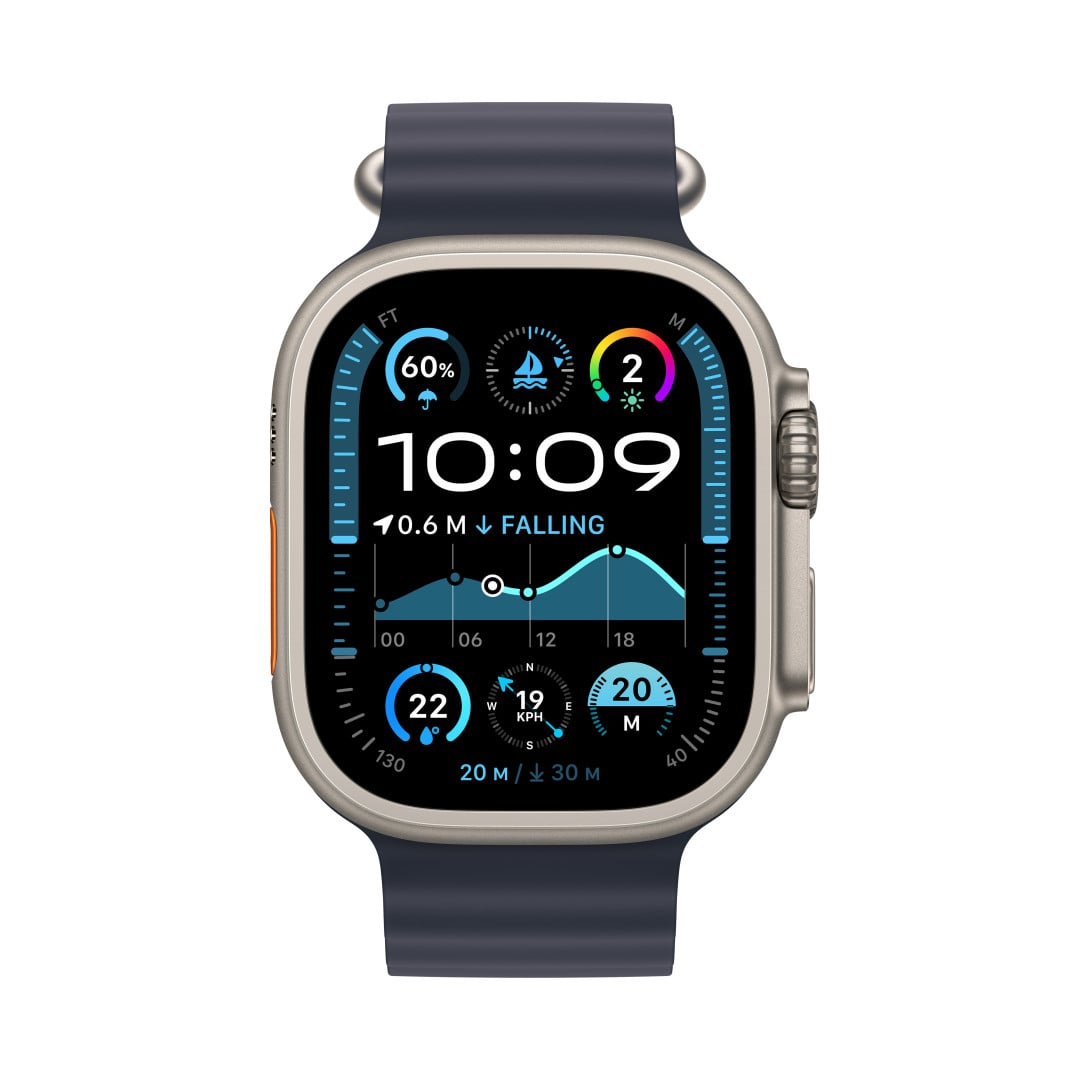 Apple Watch Ultra 2 GPS + Cellular 49 mm puzdro z prírodného titánu s námorníckym oceánskym remienkom (MX4D3CS/A)