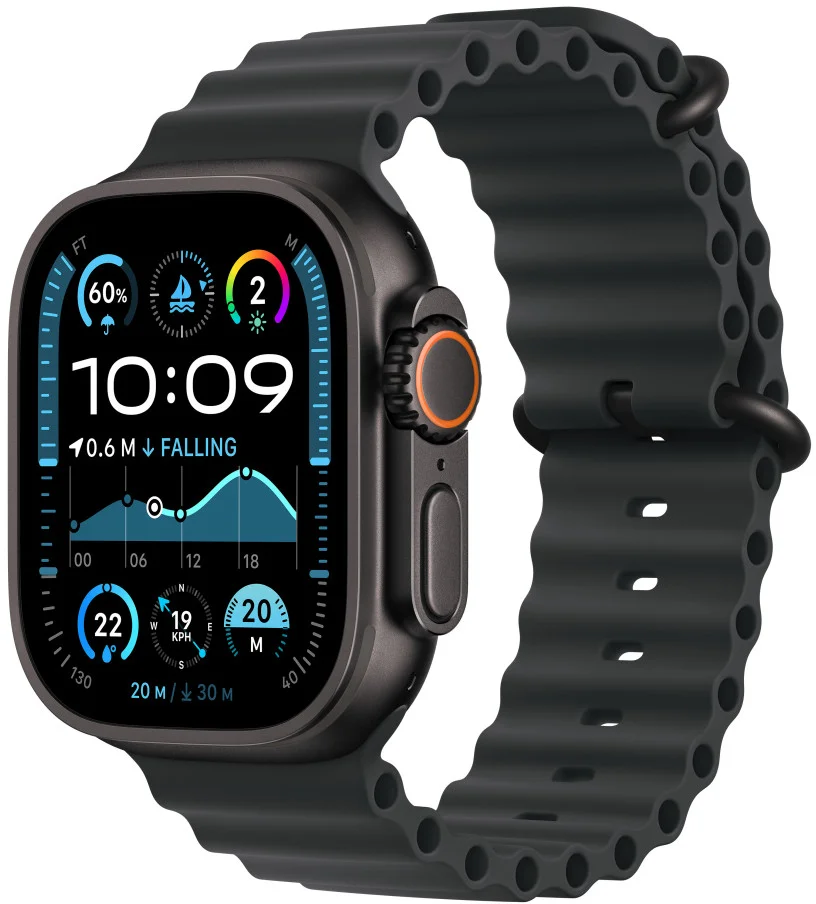 Apple Watch Ultra 2 GPS + Cellular 49mm Black Titanium Case with Black Ocean Band (MX4P3CS/A)