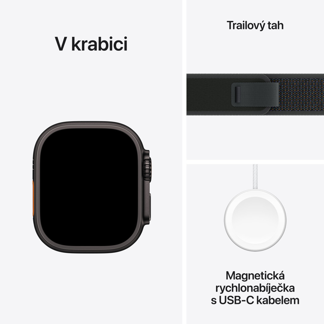 Apple Watch Ultra 2 GPS + Cellular 49mm Black Titanium Case with Black Trail Loop - M/L (MX4V3CS/A)