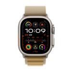 Apple Watch Ultra 2 GPS + Cellular 49mm Natural Titanium Case with Tan Alpine Loop - Small (MX4E3CS/A)