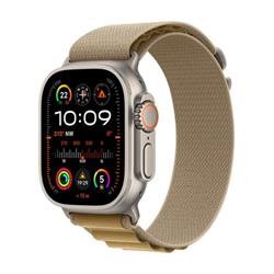 Apple Watch Ultra 2 GPS + Cellular 49mm Natural Titanium Case with Tan Alpine Loop - Small (MX4E3CS/A)