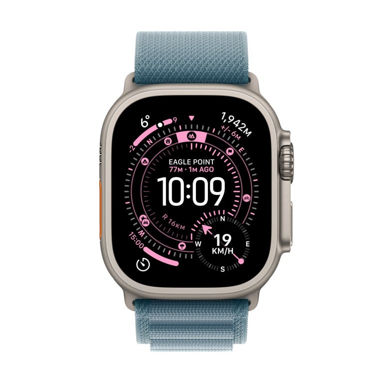 Apple Watch Ultra 3 GPS + Cellular 49mm titánové puzdro svetlomodré - Malé