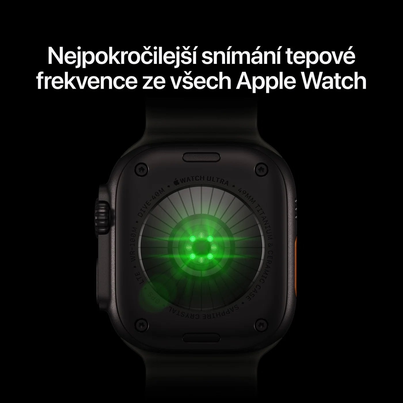 Apple Watch Ultra 4 GPS + Cellular 49 mm, čierne titánové puzdro s čiernym titánovým milánskym remienkom – M