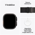 Apple Watch Ultra 4 GPS + Cellular 49 mm, čierne titánové puzdro s čiernym titánovým milánskym remienkom – M
