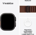 Apple Watch Ultra 4 GPS + Cellular 49mm Black Titanium Case with Burgundy Alpine Loop - S