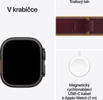 Apple Watch Ultra 4 GPS + Cellular 49mm Black Titanium Case with Burgundy Trail Loop - M/L