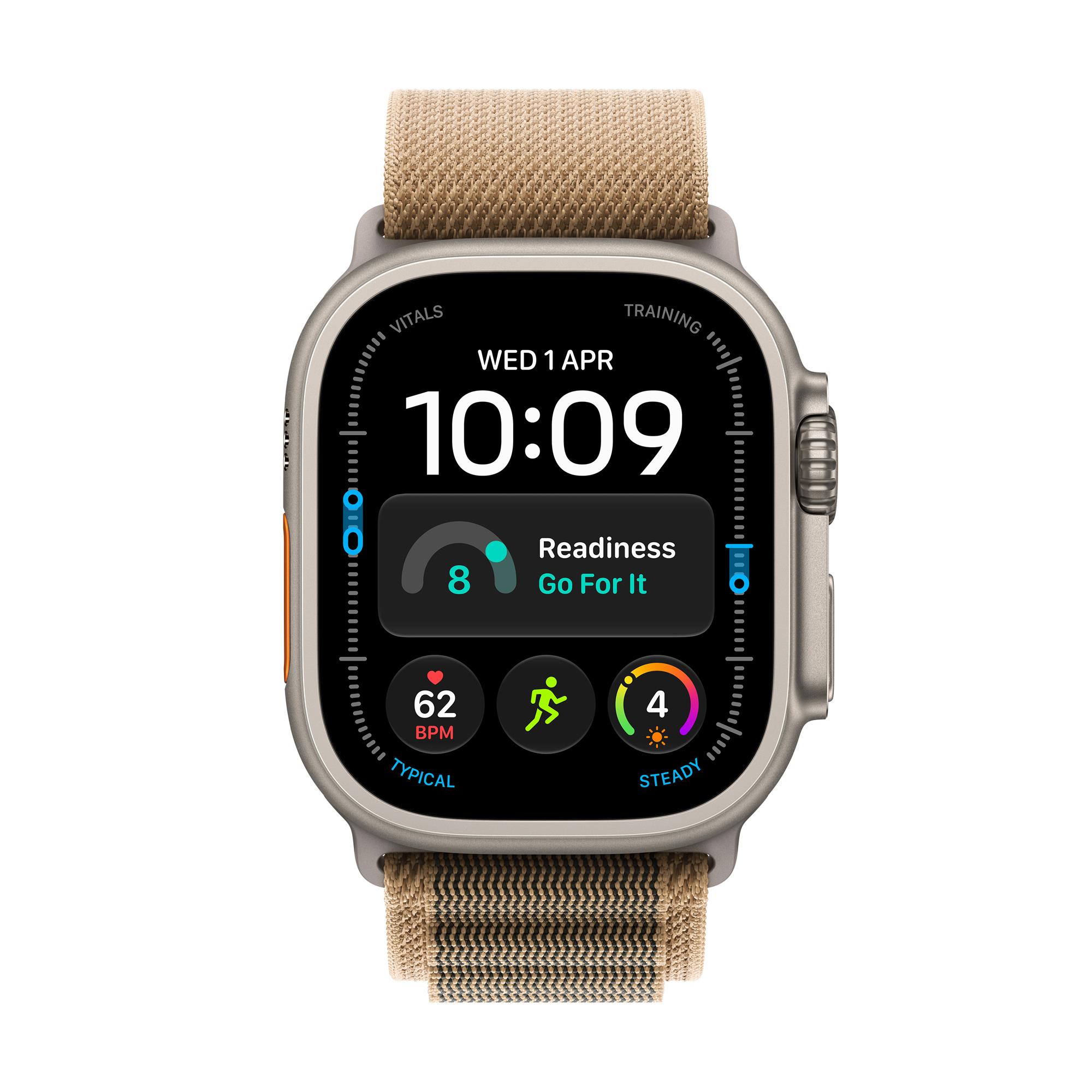 Apple Watch Ultra 4 GPS + Cellular 49mm Natural Titanium Case with Desert Alpine Loop - M