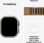Apple Watch Ultra 4 GPS + Cellular 49mm Natural Titanium Case with Desert Alpine Loop - S