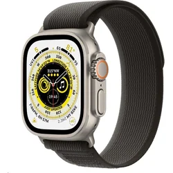 Apple Watch Ultra GPS + Cellular, 49mm Titanium Case with Black/Gray Trail Loop - M/L (mqfx3cs/a)